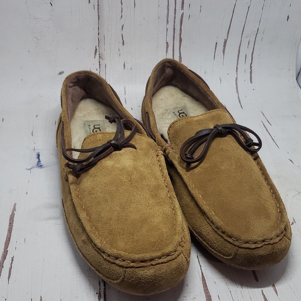 Ugg 11 tan suede mens loafers sleepers mens shoes